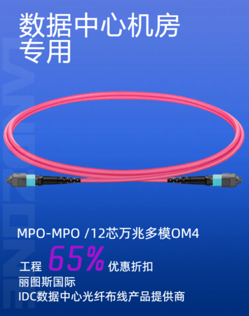 DMPMP12KLZ-N001M数据中心机房专用MPO光纤跳线MPO-MPO 12芯多模万兆OM4 丽图斯LANDZONE